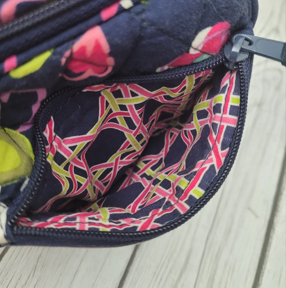 Vera Bradley Hipster Crossbody RIBBONS Winter 2012 Navy Blue Floral Pink - Picture 7 of 16